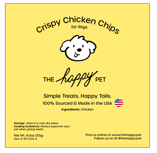Crispy Chicken Chips dog treat bag – The Happy Pet