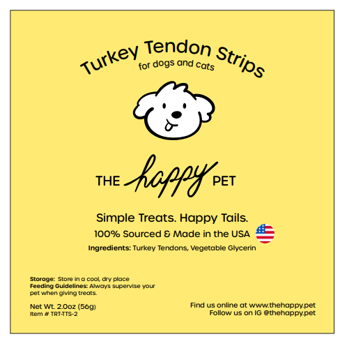 Turkey Tendon Strips dog treat bag – The Happy Pet”